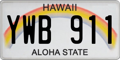 HI license plate YWB911