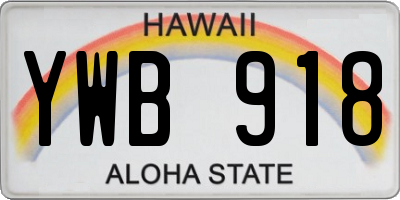 HI license plate YWB918