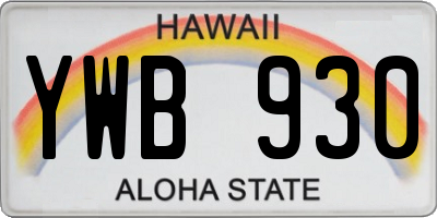 HI license plate YWB930