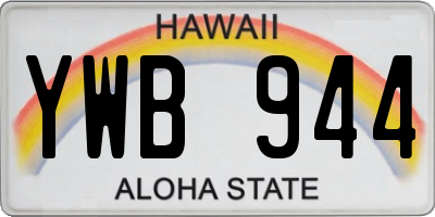 HI license plate YWB944