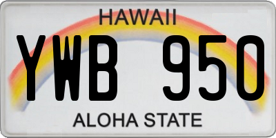 HI license plate YWB950