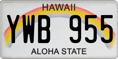 HI license plate YWB955