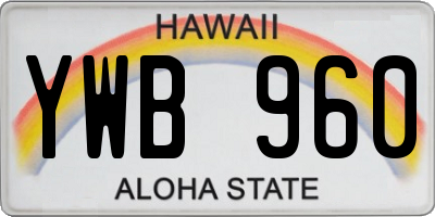 HI license plate YWB960
