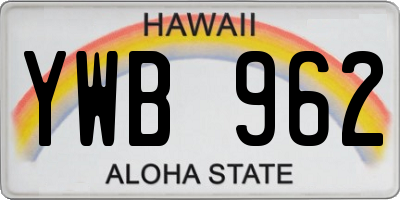 HI license plate YWB962
