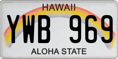 HI license plate YWB969