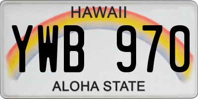 HI license plate YWB970