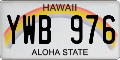 HI license plate YWB976