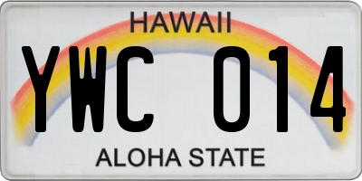 HI license plate YWC014