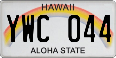 HI license plate YWC044
