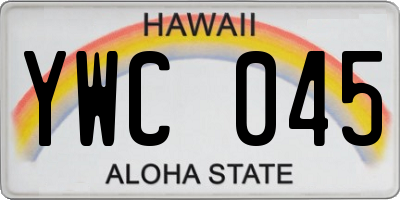 HI license plate YWC045