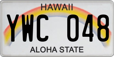 HI license plate YWC048
