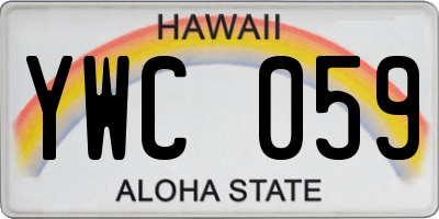 HI license plate YWC059