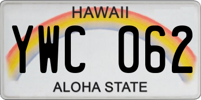 HI license plate YWC062