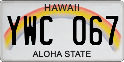 HI license plate YWC067