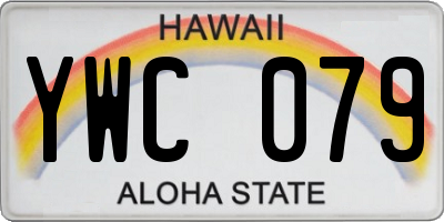 HI license plate YWC079