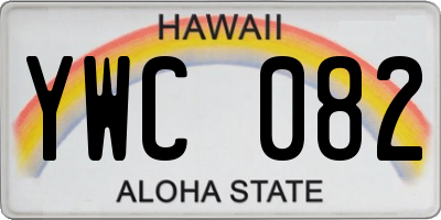 HI license plate YWC082