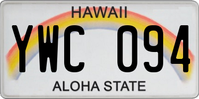 HI license plate YWC094