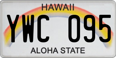 HI license plate YWC095