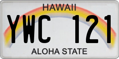 HI license plate YWC121