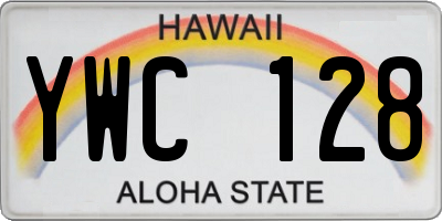 HI license plate YWC128