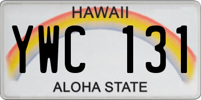 HI license plate YWC131