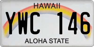 HI license plate YWC146