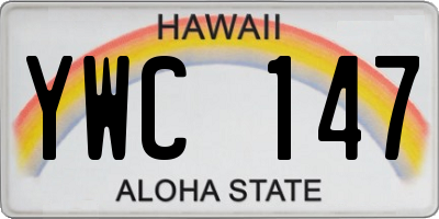 HI license plate YWC147