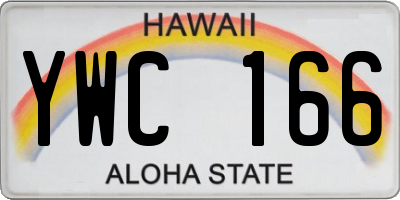 HI license plate YWC166