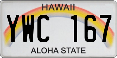 HI license plate YWC167