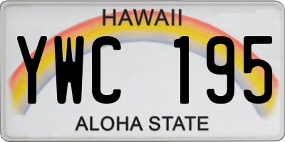HI license plate YWC195