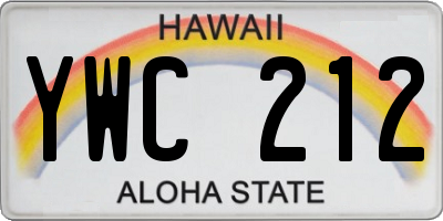 HI license plate YWC212