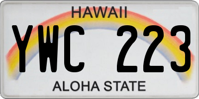 HI license plate YWC223