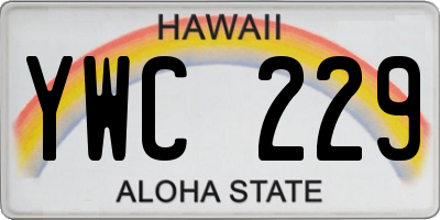 HI license plate YWC229