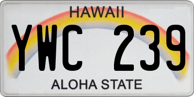 HI license plate YWC239