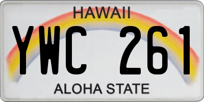 HI license plate YWC261