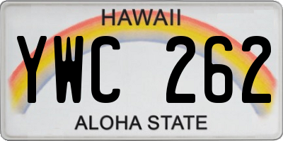 HI license plate YWC262