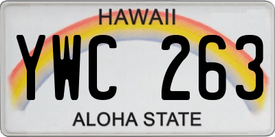 HI license plate YWC263