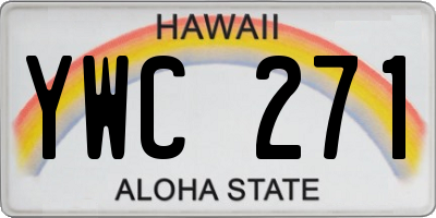 HI license plate YWC271