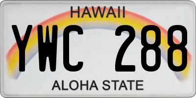 HI license plate YWC288