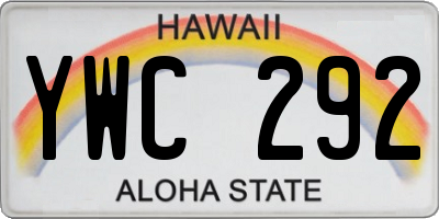 HI license plate YWC292