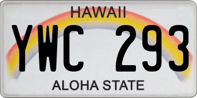 HI license plate YWC293