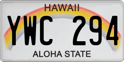 HI license plate YWC294