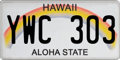 HI license plate YWC303