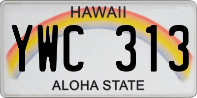 HI license plate YWC313