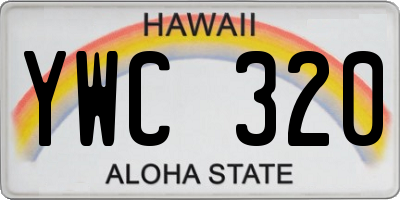 HI license plate YWC320