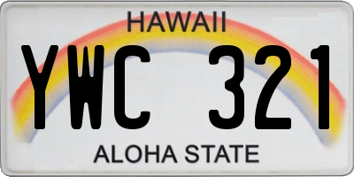 HI license plate YWC321