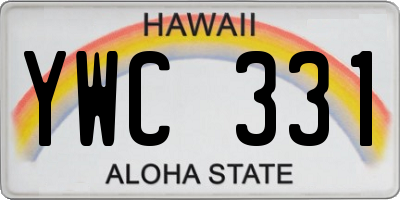 HI license plate YWC331