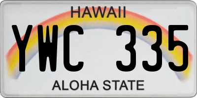 HI license plate YWC335