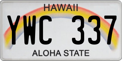 HI license plate YWC337