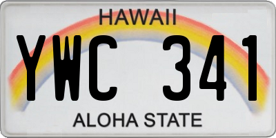 HI license plate YWC341